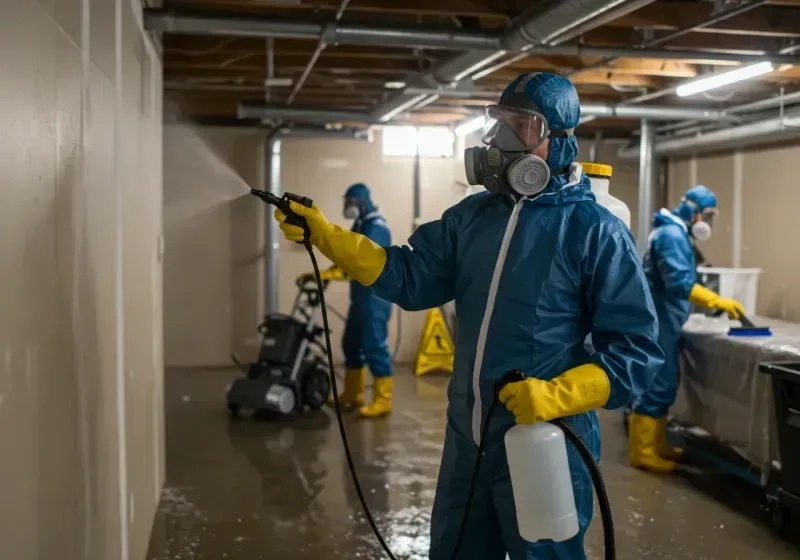 Basement Sanitization and Antimicrobial Treatment process in Sea Breeze, NC