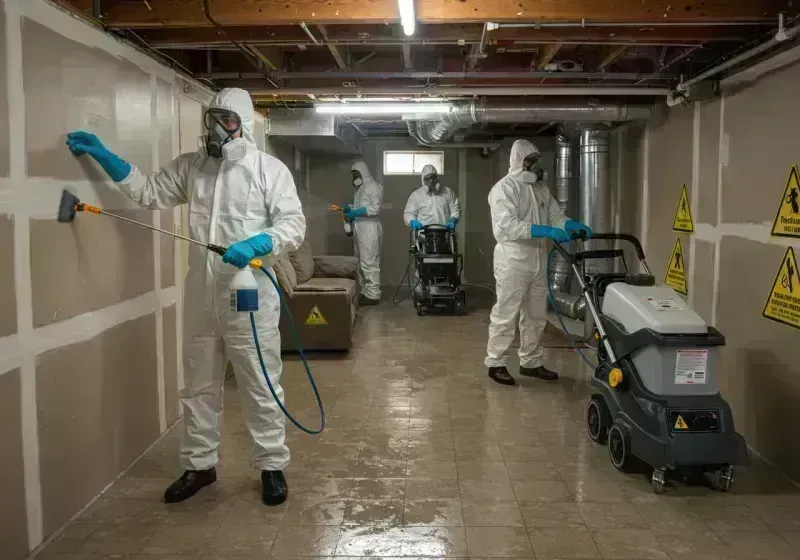 Basement Moisture Removal and Structural Drying process in Sea Breeze, NC